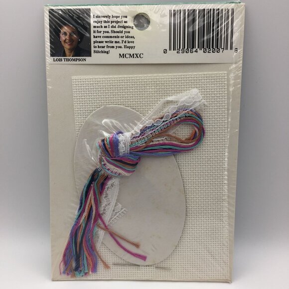 Set of 2 Counted Cross Stitch Kit Lace Ornament Santas List Shh Baby Asleep - Picture 8 of 9